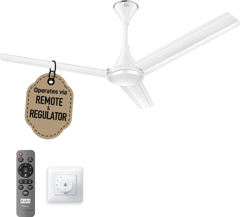 KUHL Fest B1 Power Saving BLDC Ceiling Fan |28W|365 RPM | Remote & Regulator Operated 1200 mm Ceiling Fan(5 Star | Silver Mist | Pack of 1)