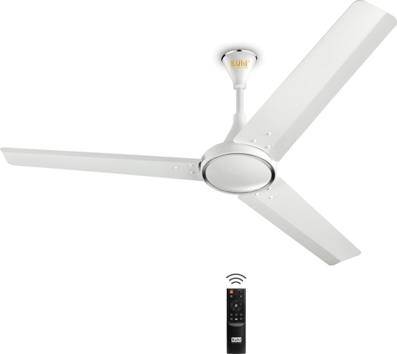 KUHL Prima A4 Decorative Power Saving with 5 Year Warranty BLDC Motor with Remote 1200 mm Ceiling Fan(5 Star | White | Pack of 1)