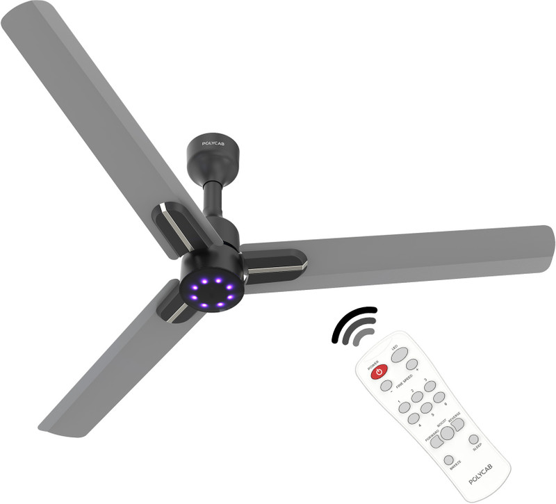 Polycab Wizzy Neo DLX |6 Speed| with 2 Year Warranty BLDC Motor with Remote 1200 mm Ceiling Fan(5 Star | Beige Rosegold | Pack of 1)