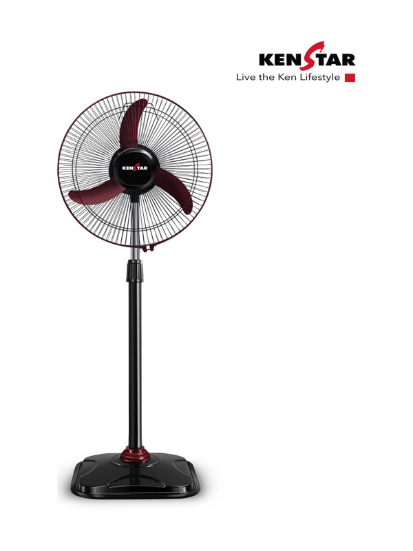 Kenstar Wind Speed Ultra MRN | Adjustable Height with 2 Year Warranty Ultra High Speed 400 mm Pedestal Fan(Maroon, Black | Pack of 1)