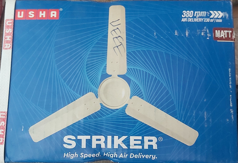 USHA STRIKER 1200 mm Energy Saving 3 Blade Ceiling Fan (Matt Brown, Pack of 1)