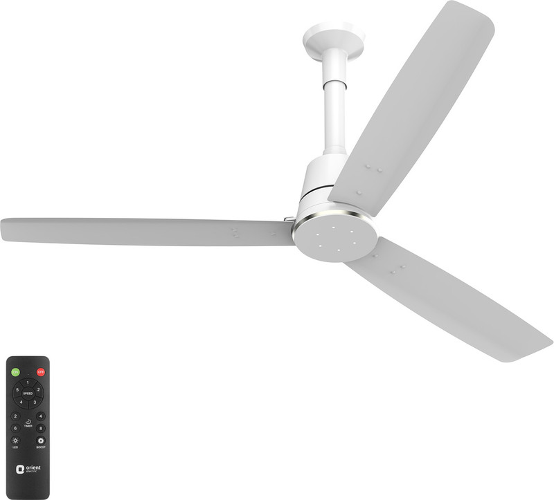 Orient Electric Ujala Prime BLDC | Superior Air Delivery| BEE-5 Star Rated | LED Indiacator with 3 Year Warranty BLDC Motor with Remote 1200 mm Ceiling Fan(5 Star | White | Pack of 1)