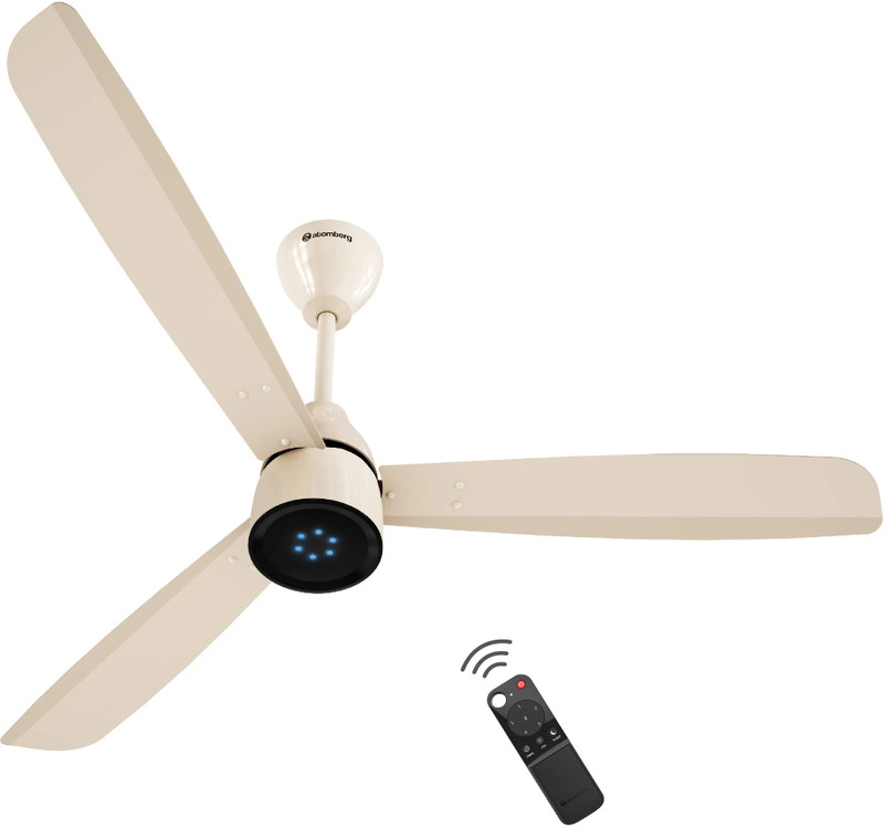 Atomberg Renesa Prime Remote|High Air Delivery|LED Speed Indicator|Low Noise|Sleek Design with 3 Year Warranty BLDC Motor with Remote 1200 mm Ceiling Fan(5 Star | Seasand Ivory | Pack of 1)