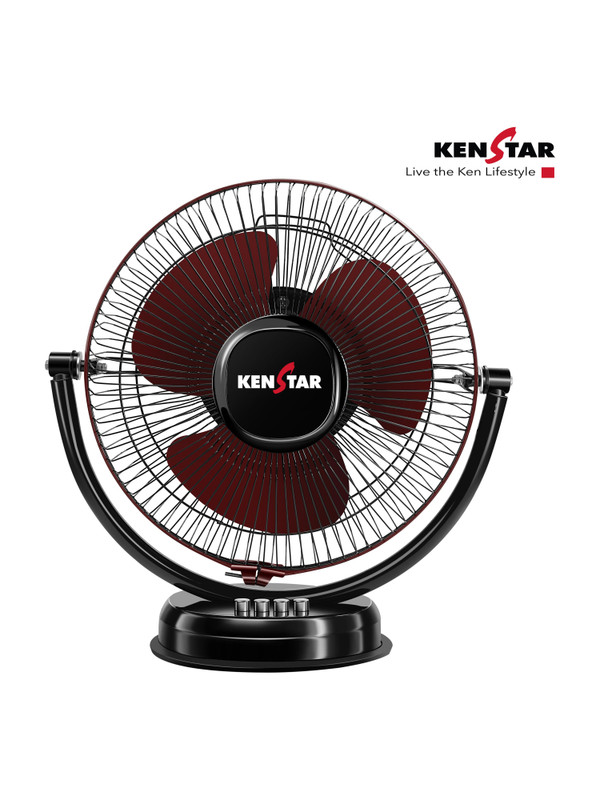 Kenstar AeroTik Max with 2 Year Warranty Ultra High Speed 300 mm Table Fan(Black & Maroon | Pack of 1)