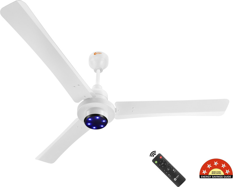 Orient Electric I Tome Pro | LED Speed Indicator Lights |Energy Efficient |Superior Air Delivery with 3 Year Warranty BLDC Motor with Remote 1400 mm Ceiling Fan(5 Star | White | Pack of 1)