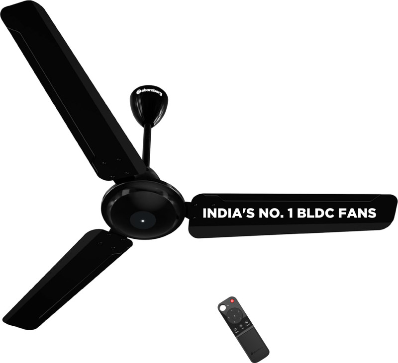 Atomberg Ameza with 2 Year Warranty BLDC Motor with Remote 1200 mm Ceiling Fan(5 Star | Gloss Black | Pack of 1)