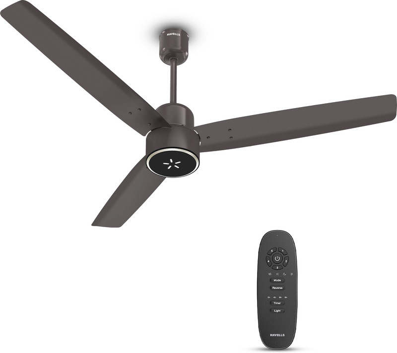 HAVELLS FAB ULED|LED Speed Indicator|Remote Controlled|Upto 65% Energy Saving with 3 Year Warranty BLDC Motor with Remote 1200 mm Ceiling Fan(5 Star | Cocoa Brown | Pack of 1)