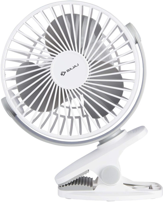 BAJAJ PYGMY MINI FAN BLUE 110 mm 3 Blade Table Fan, White with 2 Year Warranty Ultra High Speed 110 mm Table Fan(White | Pack of 1)