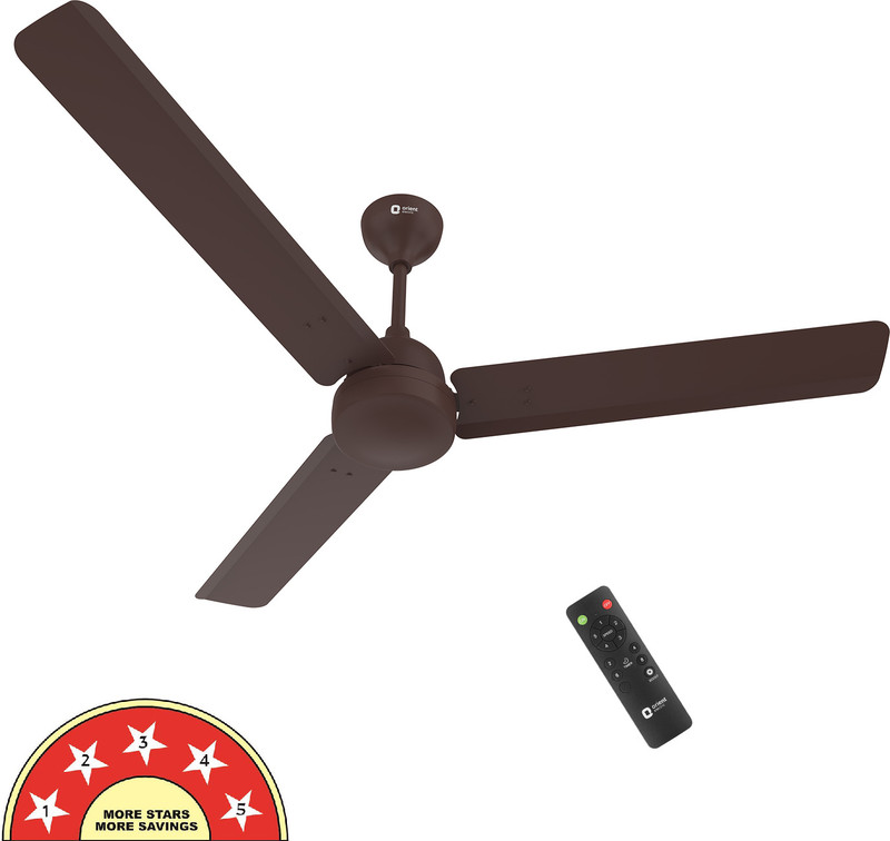 Orient Electric Kratos Neu | Superior Air Delivery |BEE 5 Star Rated | Low Power Consumption with 3 Year Warranty BLDC Motor with Remote 1200 mm Ceiling Fan(Chocolate Brown | Pack of 1)