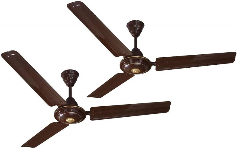 DIGISMART High Speed.1 | Energy Saving | Economy | 1 Star Rated with 2 Year Warranty Energy Saving, Anti Dust, High Air Delivery, Silent Operation, Ultra High Speed 1200 mm Ceiling Fan(1 Star | Dark Brown | Pack of 2)