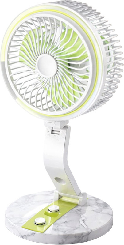 TAKSHA FANS High-Speed Rechargeable Table Fan with LED Light, For Home, Office, Kitchen Ultra High Speed 1400 mm Table Fan(5 Star | Green, White | Pack of 1)