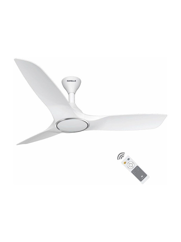 HAVELLS Stealth Air|Remote Controlled|Memory Backup|Low Noise|Upto 55% Energy Saving with 2 Year Warranty BLDC Motor 1200 mm Ceiling Fan(5 Star | Pearl White | Pack of 1)