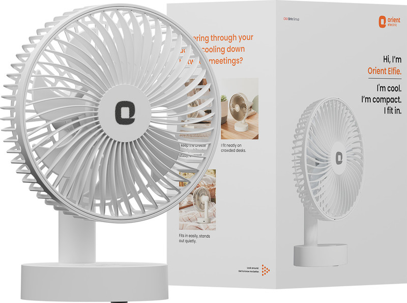 Orient Electric Orbis with 1 Year Warranty Silent Operation 127 mm Table Fan(White | Pack of 1)