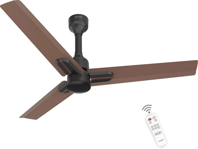 Polycab Wizzy Neo with 4 Year Warranty BLDC Motor with Remote 1200 mm Ceiling Fan(5 Star | Brown Copper | Pack of 1)