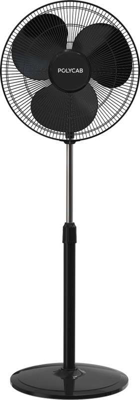 Polycab Regalia|High Air Delivery |Energy saving with 2 Year Warranty Ultra High Speed 400 mm Pedestal Fan(Black | Pack of 1)