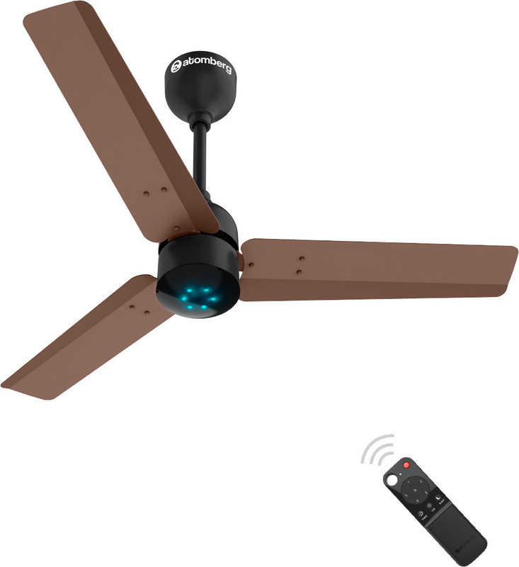 Atomberg Renesa 5 Star BEE Rated with 3 Year Warranty BLDC Motor with Remote 900 mm Ceiling Fan(5 Star | Brown & black | Pack of 1)