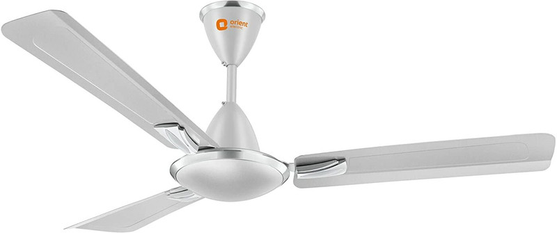 Orient Electric Gratia Shine Aluminium 1200 MM Deco Fan pack of 1 1200 mm 3 Blade Ceiling Fan ((Silky Silver), Pack of 1)