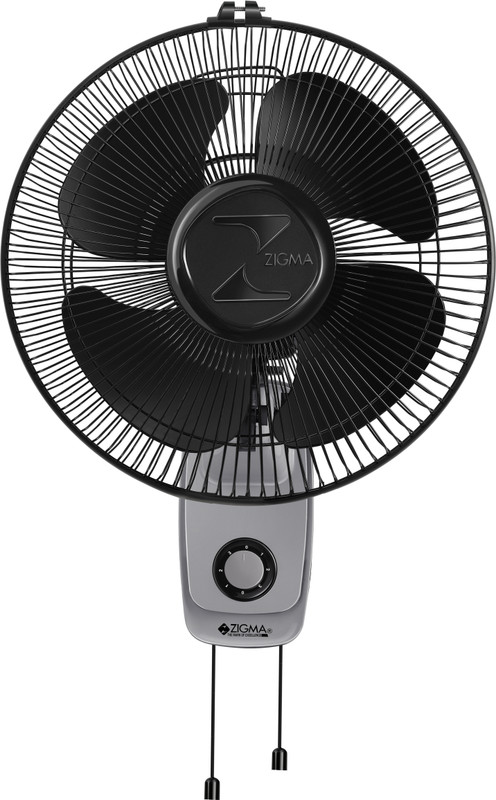 zigma Charm Anti Dust 12`` with 12 Months Warranty Ultra High Speed 300 mm Wall Fan(Black | Pack of 1)