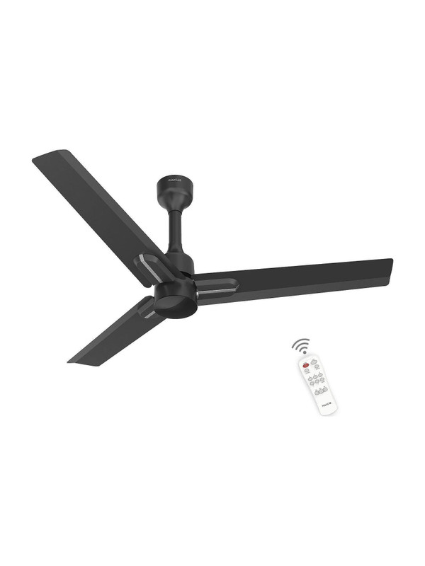 Polycab Wizzy Neo100% CopperHigh Air Delivery with 4 Year Warranty BLDC Motor with Remote 1200 mm Ceiling Fan(5 Star | Matt Black Silver | Pack of 1)