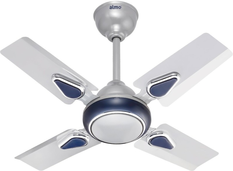 Almo Duon 24inch Ultra High Speed Energy Efficient Sparkling Dual Colour Silver Blue 600 mm Anti Dust 4 Blade Ceiling Fan(Silver, Pack of 1)
