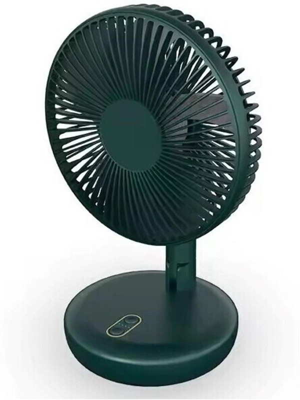 RedShell Cordless Rotating Portable Rechargeable With LED Lights 3 Speed Auto Oscillating with 1 Year Warranty BLDC Motor 155 mm Table Fan(5 Star | Green | Pack of 1)