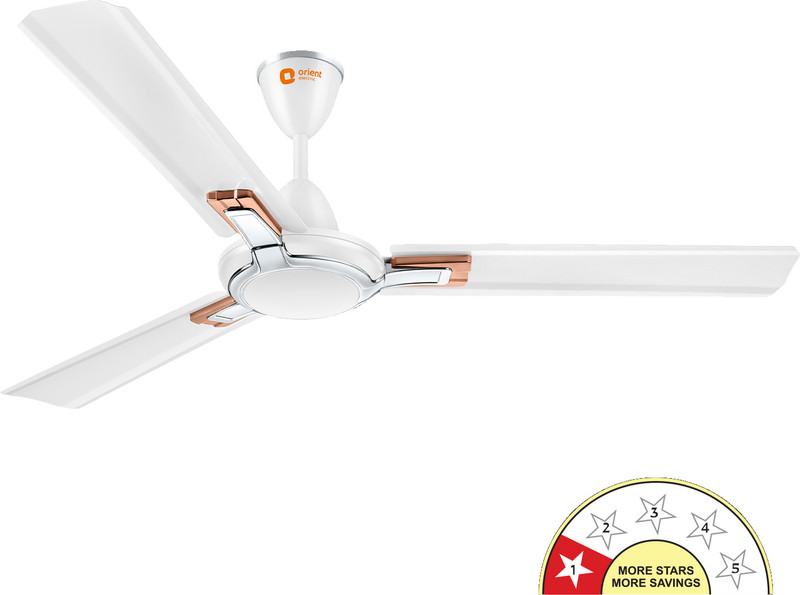 Orient Electric Ujala Prime | Superior Air Flow| BEE-5 Star Rated |Rust-Proof blades with 5 Year Warranty Energy Saving 1200 mm Ceiling Fan(1 Star | White | Pack of 1)