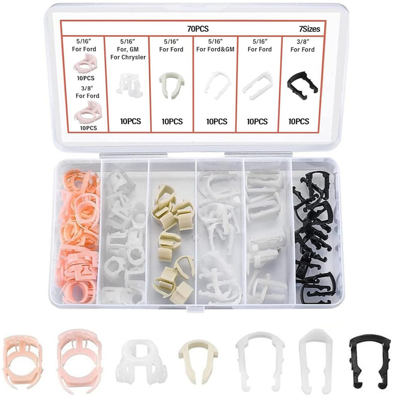 DASTVAM Car Hose Clamp Clips Kit – Fuel Line, Radiator & Pipe Retaining Clips Fastener(Engine Bay – Fuel Line, Radiator & Hose Pipes)