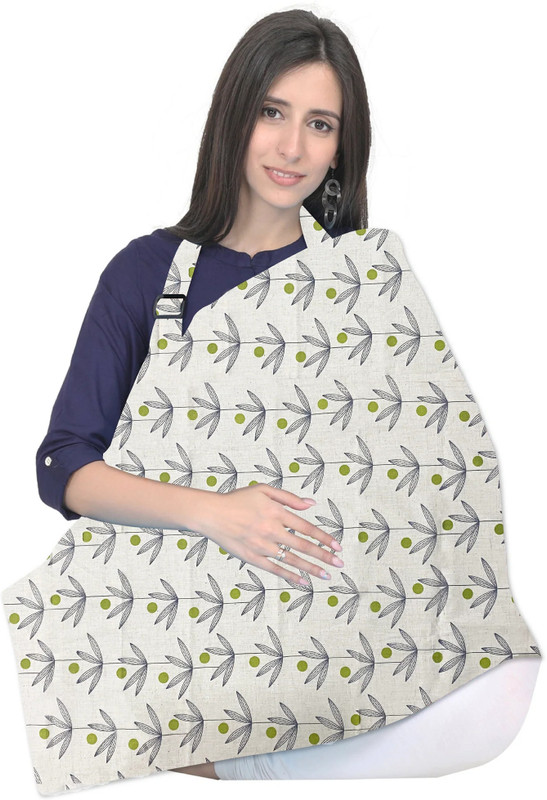 POLKA TOTS Khadi Cotton Washable Nursing Breastfeeding Maternity Apron Cover for Mothers Feeding Cloak(Green)