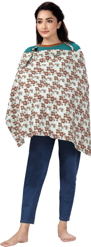 Babywish Tan Iris Floral Feeding Cloak(Grey)
