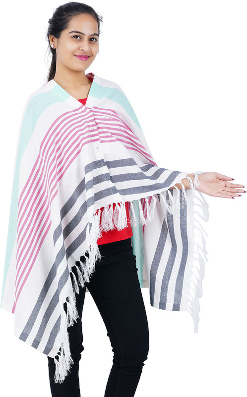 BABYFLYi BreastFeeding Shawl/Nursing Cover for Mothers- Pink With Green ,pack of 1 Feeding Cloak(Dark Pink with Green)