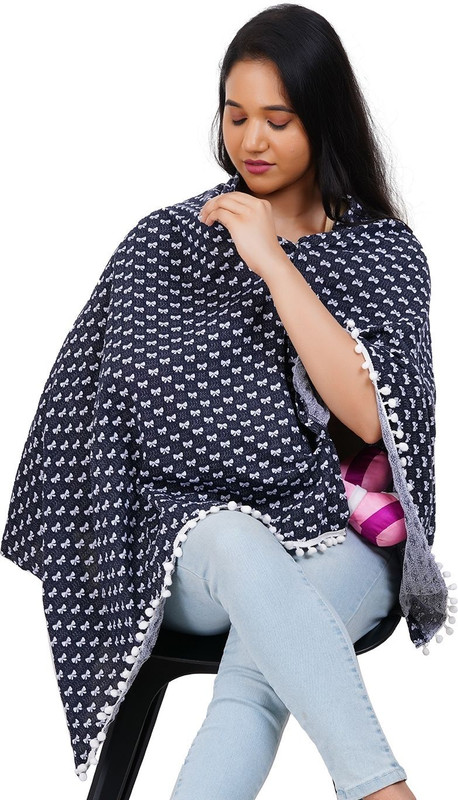 GINJUS Premium feeding shawl Feeding Cloak(Navy Blue)