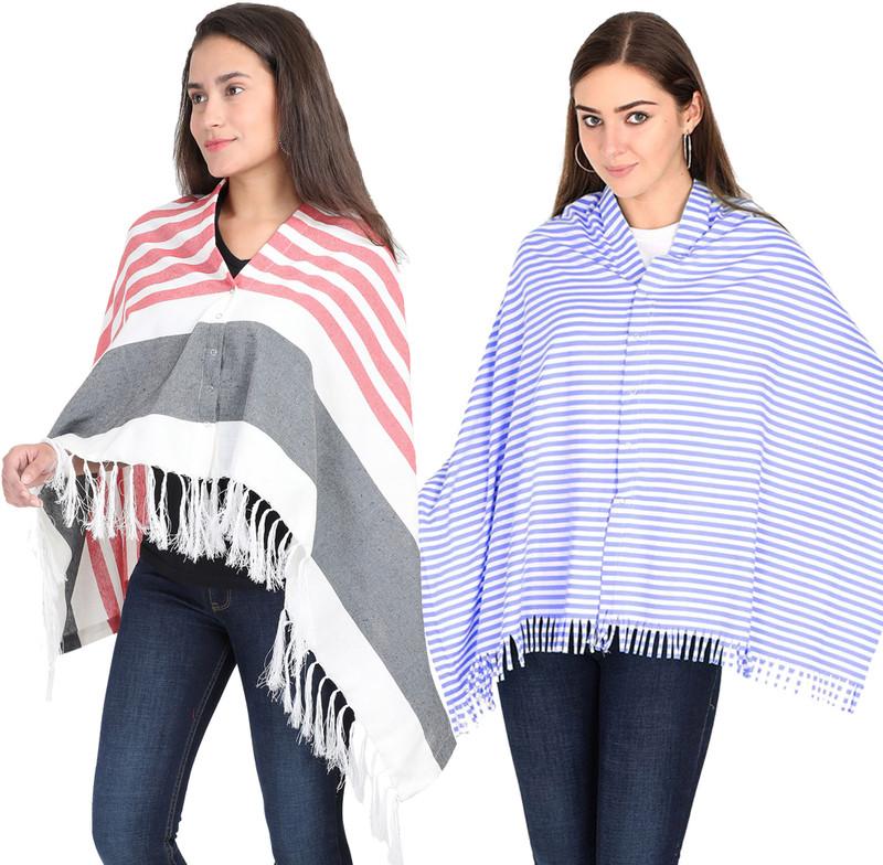 Lula Mom Feeding Cloak(Red & Skyblue)