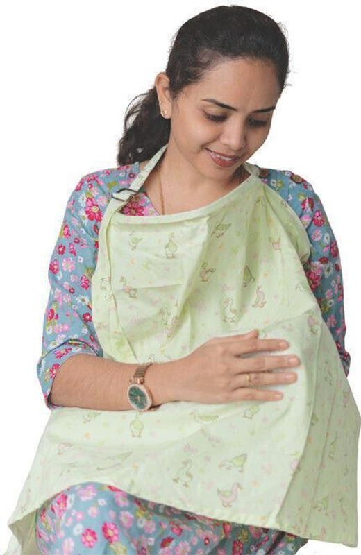 Firstin Cotton Nursing Cover for Breastfeeding Feeding Cloak(Lime Cream Runner Duck)