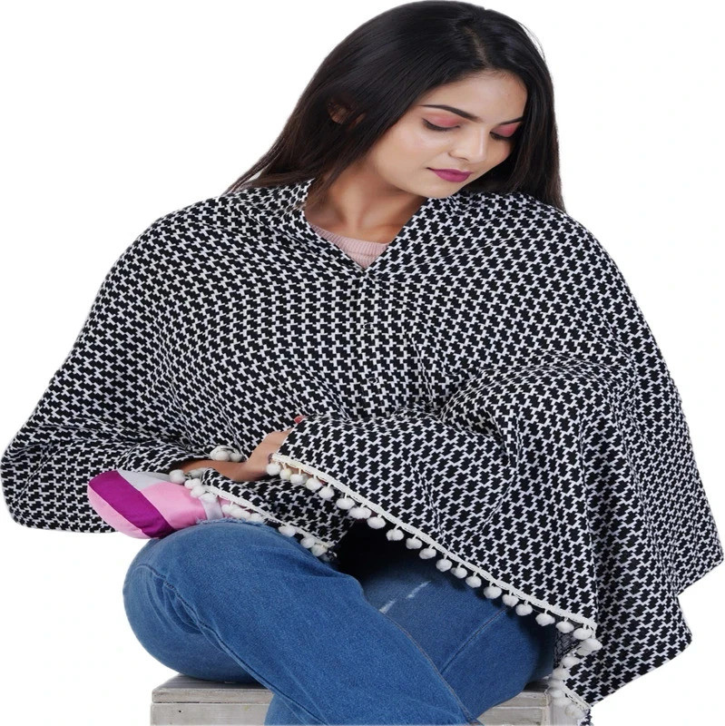 Aguila Premium Soft And Warm Feeding shawl Black Feeding Cloak(Black, White)