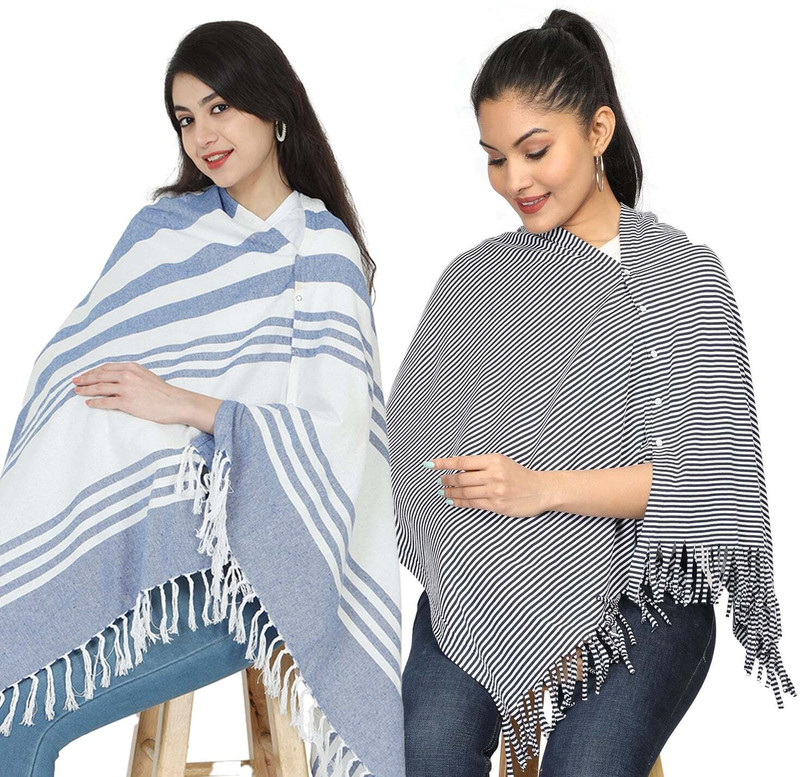 nene Feeding Cloak(Skyblue-Navy Stripes)