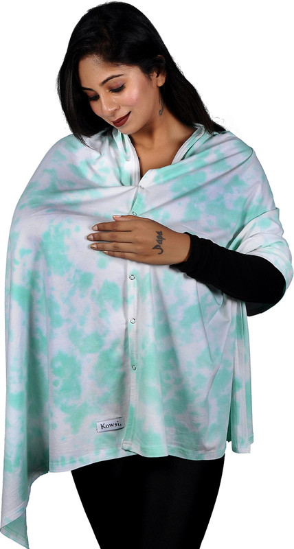 Kowsi Premium soft cotton mother's feeding shawl Feeding Cloak(Green)