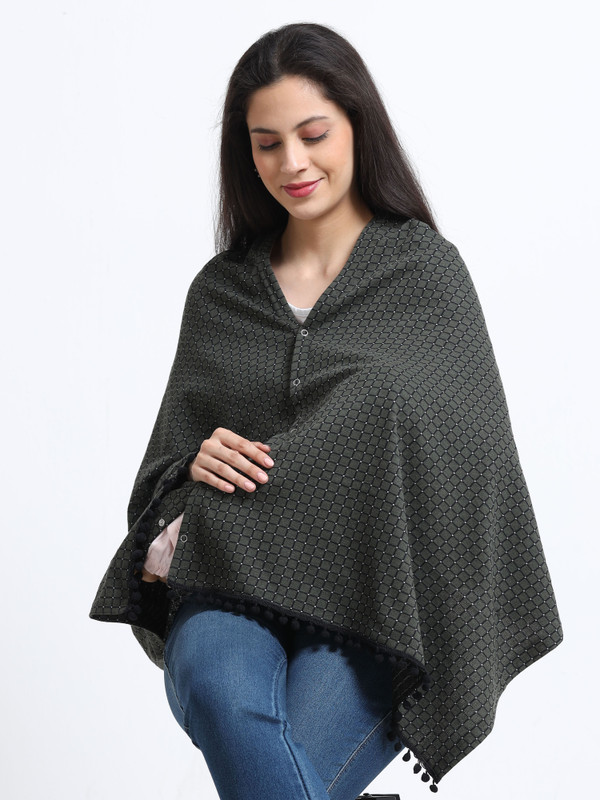 Kowsi Mother's Breast Feeding & Nursing shawl Feeding Cloak(Dark Green)