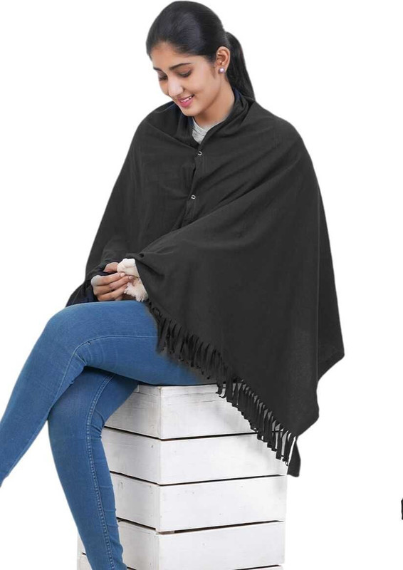 Serafashion PREMIUM PINK FEEDING SHAWL Feeding Cloak(Black)