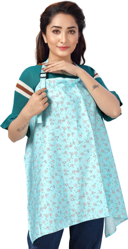 Babywish Blue Rose Floral Feeding Cloak(Blue)