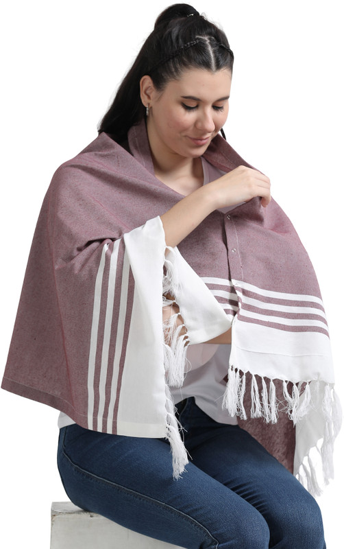 Kowsi Soft cotton multi purpose breastfeeding shawl Feeding Cloak(Maroon)