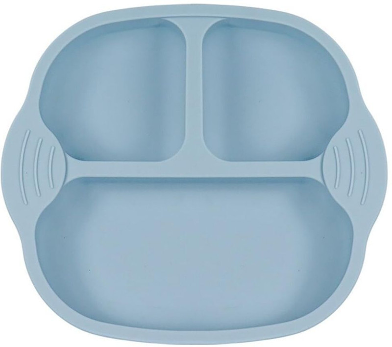 Spatlus Non-Slip, Baby Led Weaning Supplies, Divided Design for Picky Eaters, Safe  - Silicone(Blue)