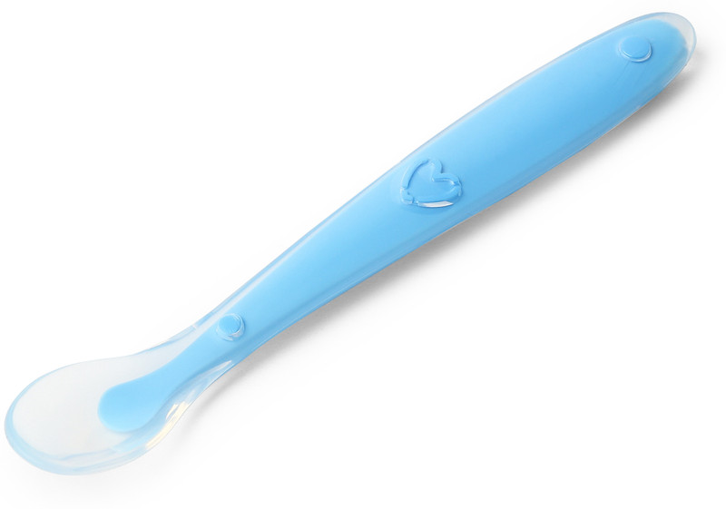 cuddlino Baby Silicone Feeding Spoon | Soft Spoon for Newborns Blue  - Silicon(Blue)