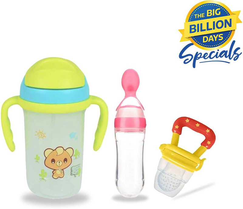 Miss & Chief i Spill for Kids With Fruit Feeder And Soother - Made of Food-Grade Material, 100% free of BPA(Green, Pink, Yellow)