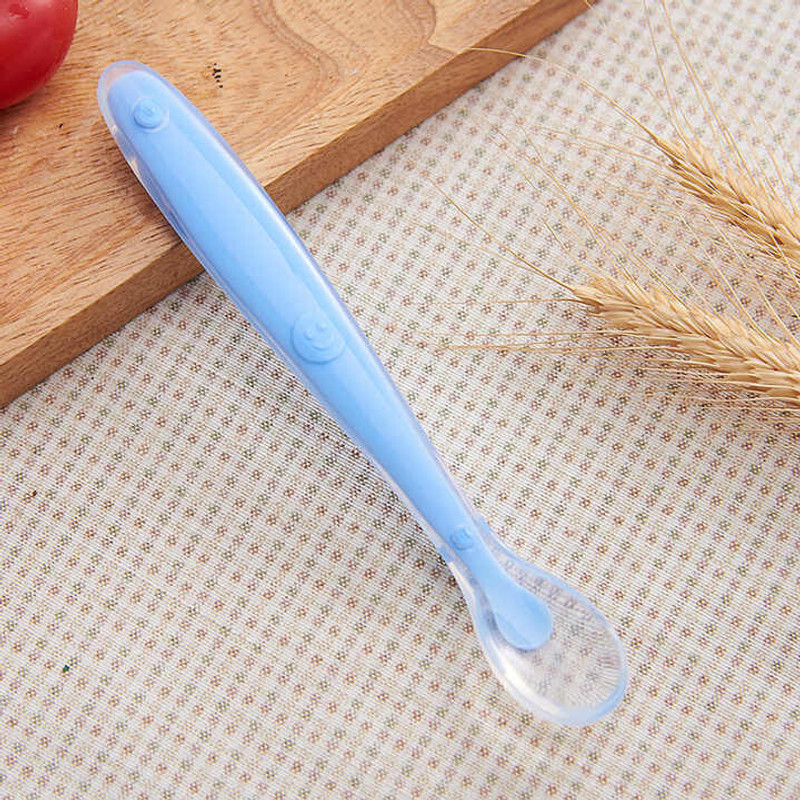 Kidsy Zilla Soft tip Silicon Spoons for ,First Stage Spoons for Babies  - Silicone(Blue)