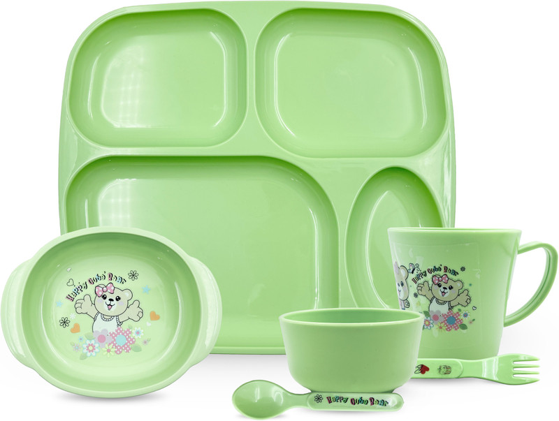 Plast boy Plate Gift Set - BFS 01 - Polypropelyne(Green)