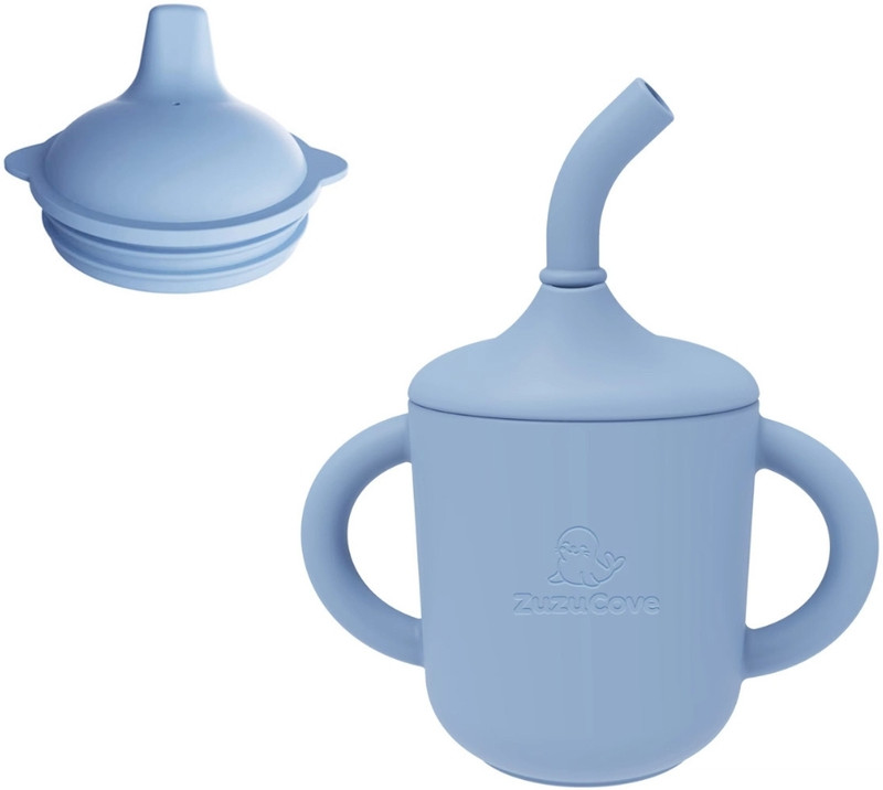 ZuzuCove 3 in 1 Silicone Baby Cup  - Silicone(Light Blue)
