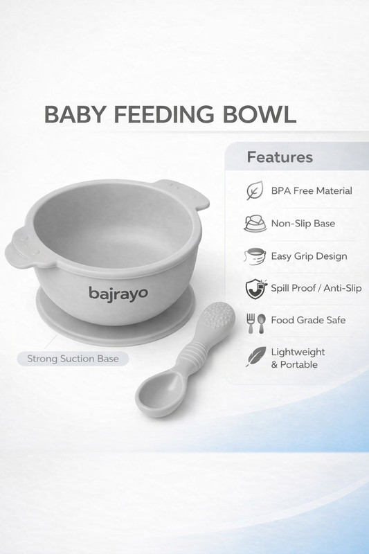 Bajrayo feeding boul microwave friendly silicone boul  - silicone(gray)