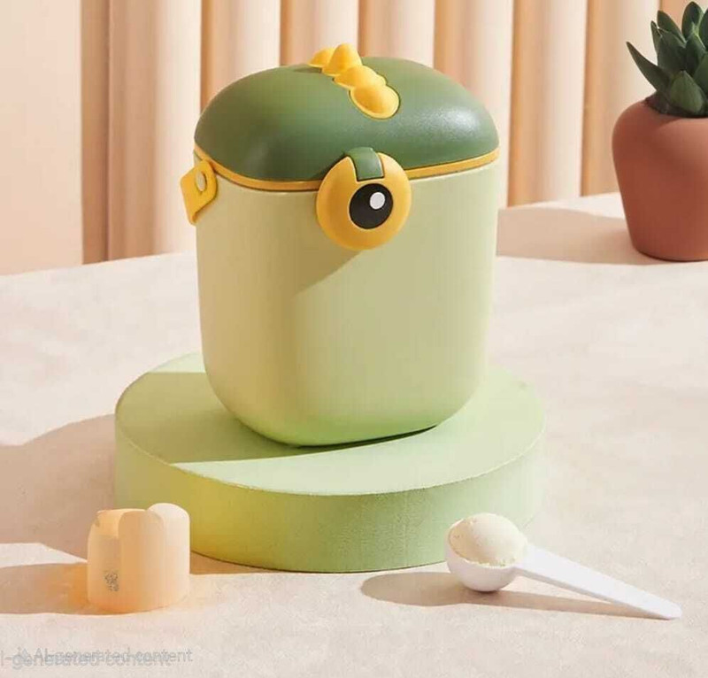 TONY STARK Baby Travel Formula Dispenser with Handle & Scoop, Milk Powder Storage Box - Plastic(Portable Formula Container, Dino Olive Green)