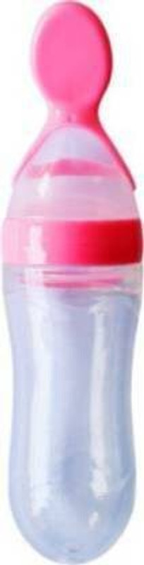 Squnibee Baby Semi Solid Food / Mashed Fruits and Medicine Feeder - Food Grade Silicon(Pink)