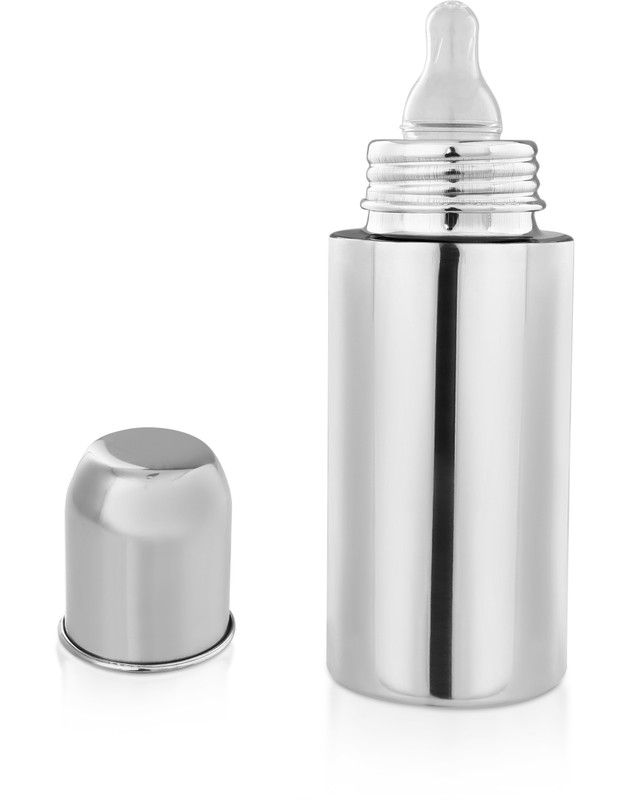 HM POINT Stainless Steel Feeding Bottle Joint Less 304 Grade BPA Free - Stainless Steel(Silver 05)